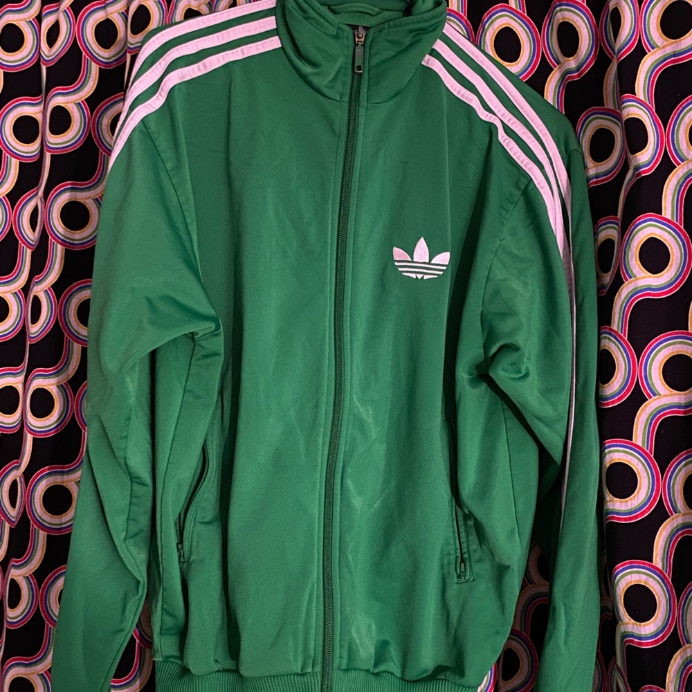 adidas green track jacket